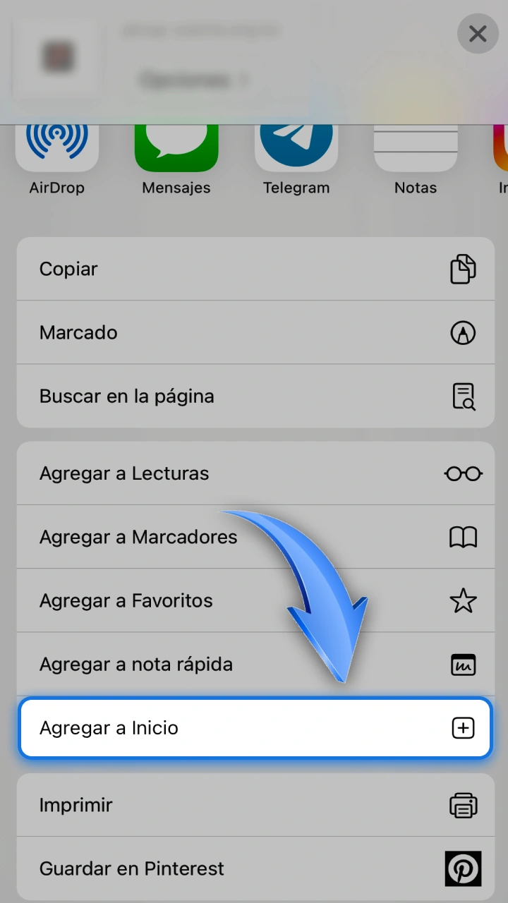 Seleccione la opción Agregar a la página de inicio para tener Stake siempre a mano.