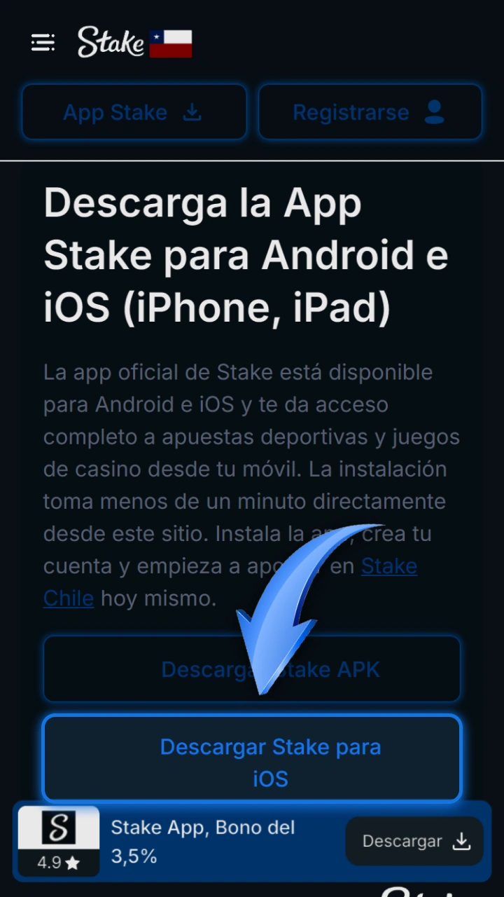 Haz clic en el botón de descarga para optimizar Stake para tu dispositivo iOS.