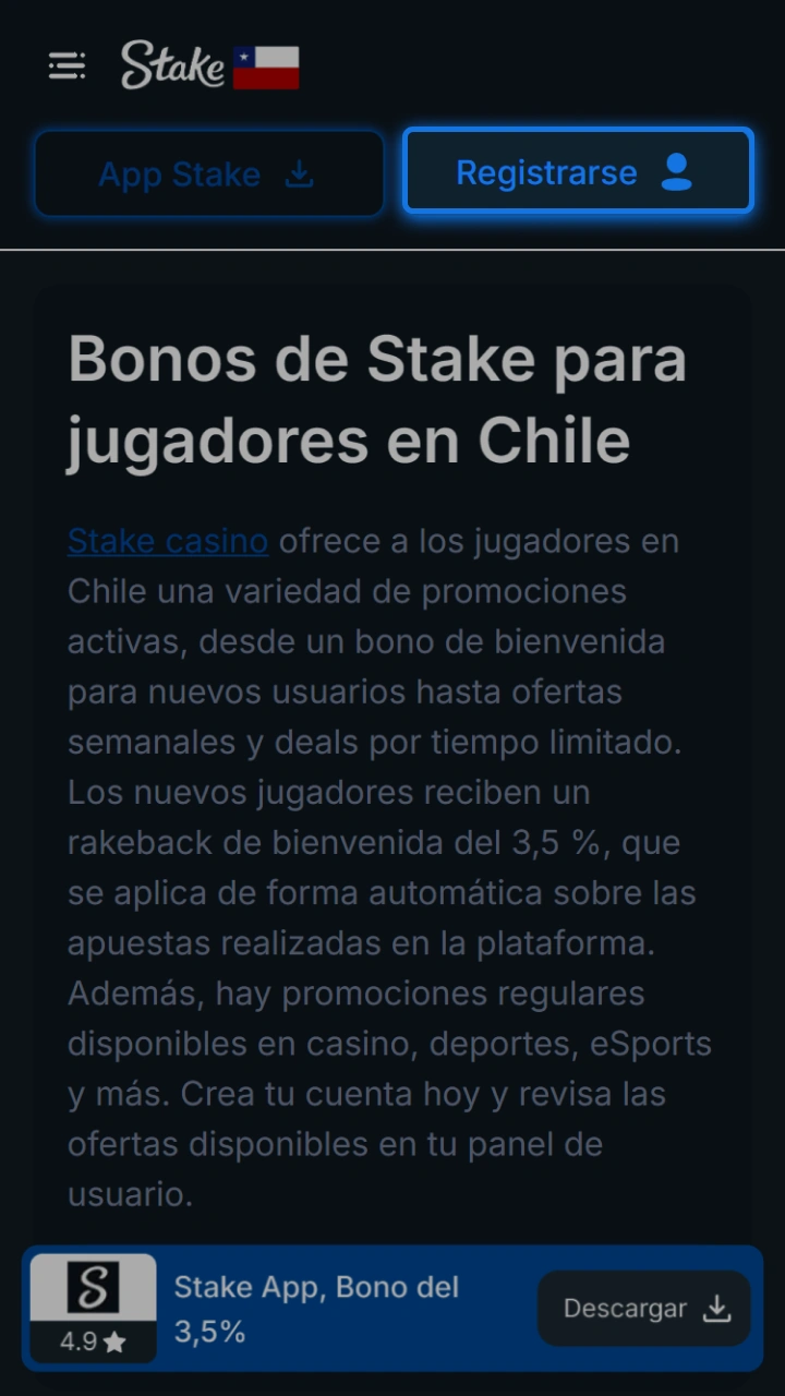 Regístrate hoy mismo y aprovecha los mejores bonos de bienvenida disponibles en Stake.