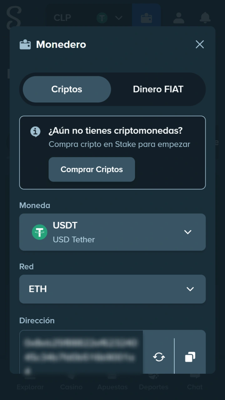 Realiza tu primer depósito fácilmente y activa las ventajas especiales de Stake.