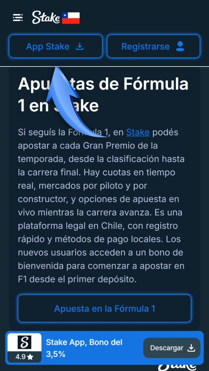 Descarga la aplicación oficial de Stake con un solo clic.
