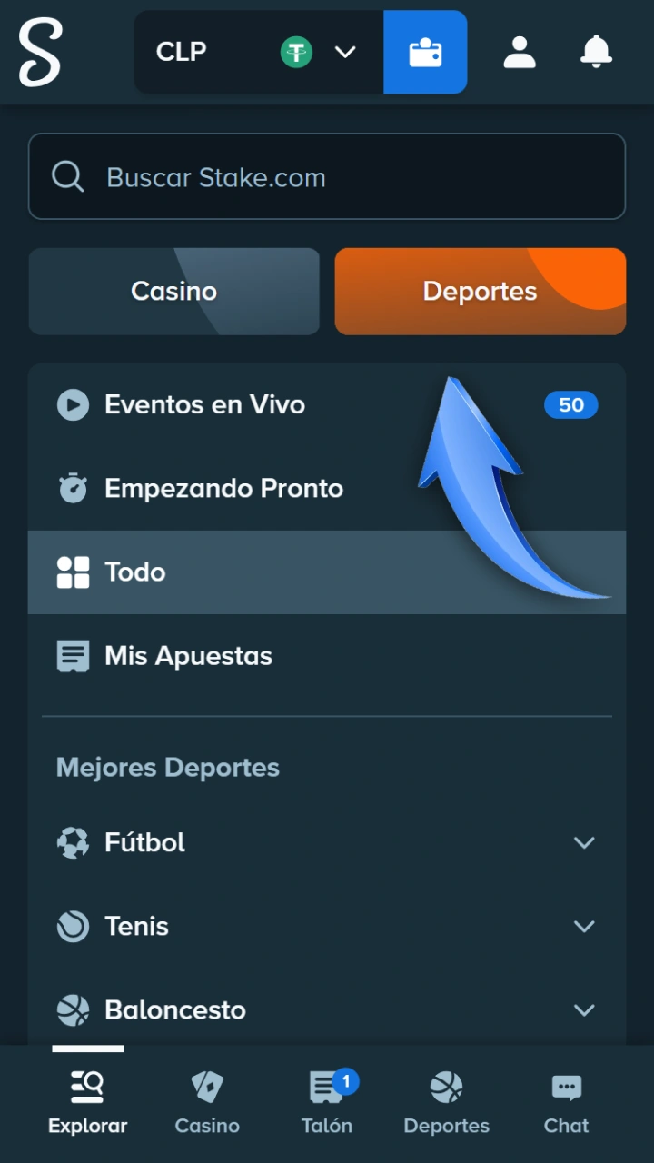 Explora la sección de deportes de vanguardia de Stake para encontrar los mejores eventos deportivos en directo.