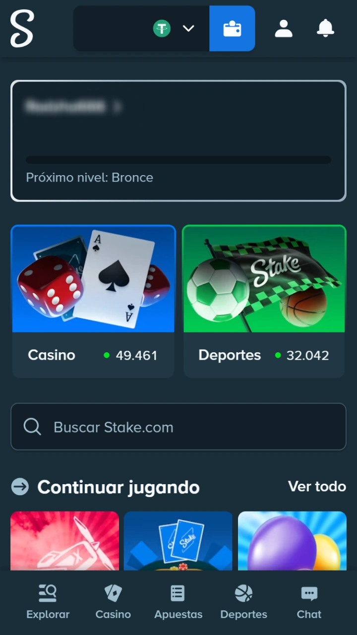 Revisa tu cuenta de Stake.