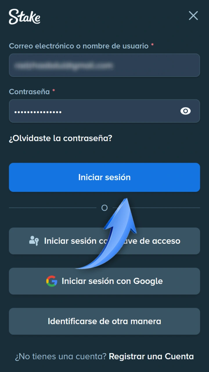 Con Stake, puedes iniciar sesión fácilmente en tu cuenta móvil y apostar en combates.