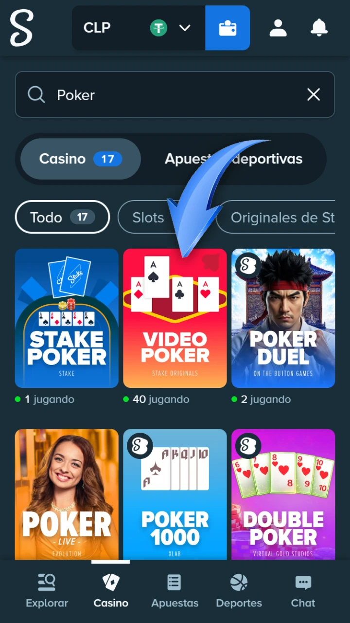Elige tu modo de juego favorito entre la excelente variedad de póker Stake.